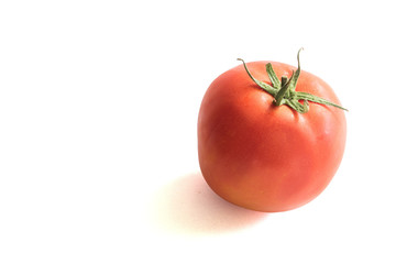 Fresh red tomato on white background with clipping path
