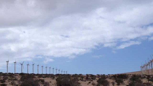 wind generator in stone desert