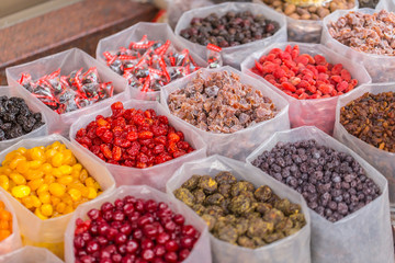 Dry fruit snack sale in China town.