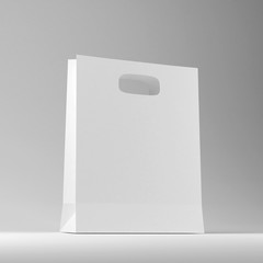 White paper bag 3D rendering illustration