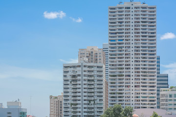Fototapeta premium City high building home with space for text.