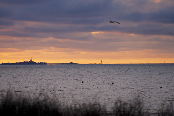 Sonnenuntergang über der Insel Neuwerk
