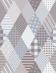Bright seamless patchwork pattern from rhombus elements.