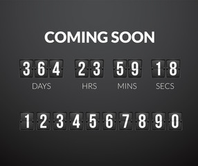 Fototapeta na wymiar Coming Soon, flip countdown timer panel