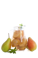 sweet pear compote in a decanter