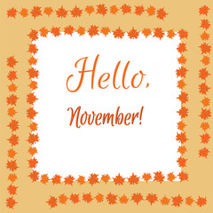 Obraz premium greeting card. Hello November. 