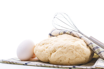 yeast dough raw eggs and whisk
