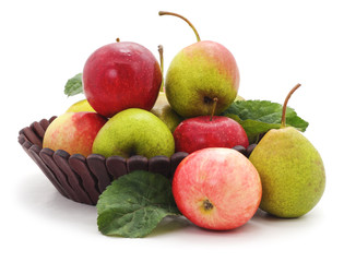Basket of apples and pears.