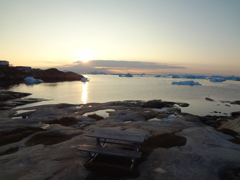 Greenland sunset from a blench