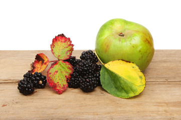 Blackberries and apple