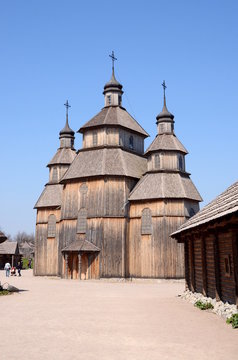 Wooden church in the museum of Zaporizhian Cossacks, Khortytsia