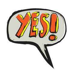 comic book speech bubble cartoon yes symbol