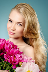 Fototapeta premium beauty with flowers