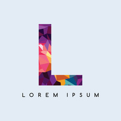 letter logotype logo abstract colorful triangle geometrical