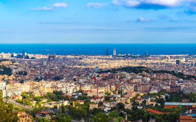 Naklejka premium Panoramic view of Barcelona