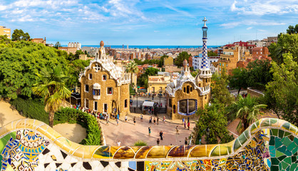 Obraz premium Park Guell w Barcelonie, Hiszpania