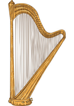 Isolated Golden Harp