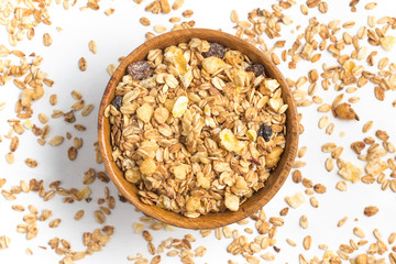 Granola into a bowl