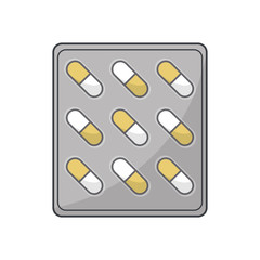 Tablet of pills icon. Medical health care and hospital theme. Isolated design. Vector illustration