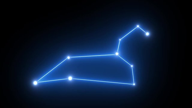 Zodiac Leo Star Constellation Forming in Glowing Light
