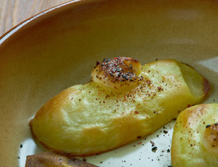 Baked potatoes with sauce