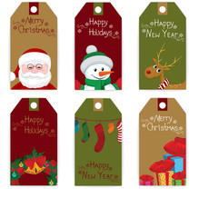Fototapeta premium tag christmas set