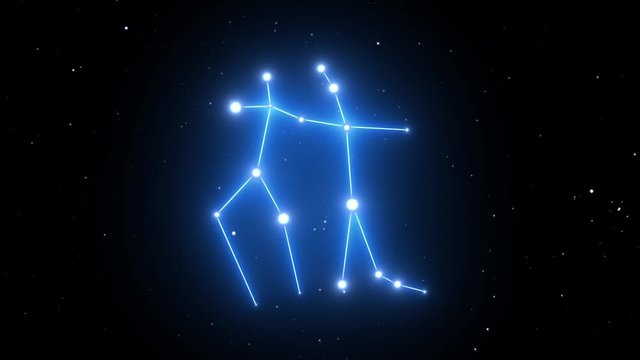 Gemini Constellation on a Beautiful Starry Night Background