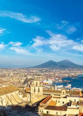 Napoli  and mount Vesuvius in  Italy