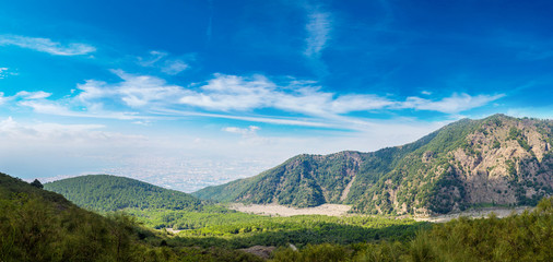 Mountain landscape next to Vesuvius volcano