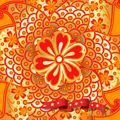 Bright Abstract Henna Graphic Background