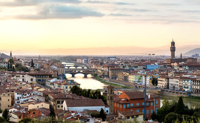 Panoramic sunset in  Florence