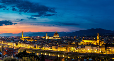 Panoramic sunset in  Florence
