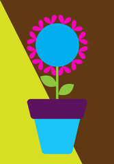 Colored Flower Pot Vector Template