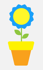 Beautiful Colored Comic Flower Vector