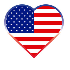 Heart shape american button