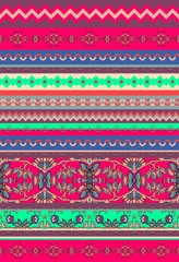 Beautiful striped ornamental vector background. Floral seamless ethnic pattern.