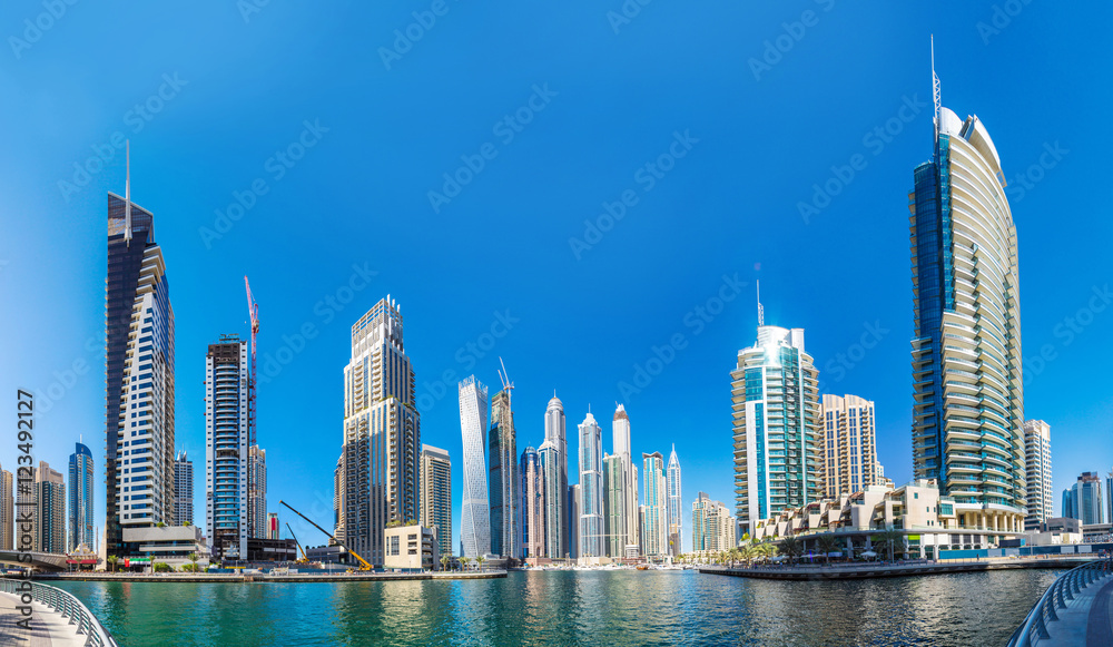 Canvas Prints Panorama of Dubai marina