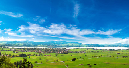 Naklejka premium Green fields in Bavaria in Germany