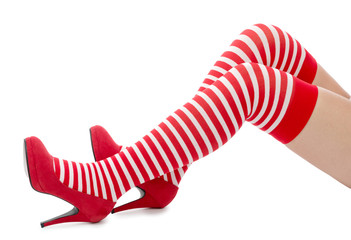 Sexy Santa woman legs
