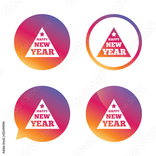 &quot;Happy new year sign icon. Christmas tree.&quot; Stockfotos und lizenzfreie