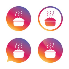 Cooking pan sign icon. Boil or stew food symbol.