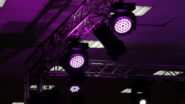 Stage Lights At Convention, Concert, Show, Comicon