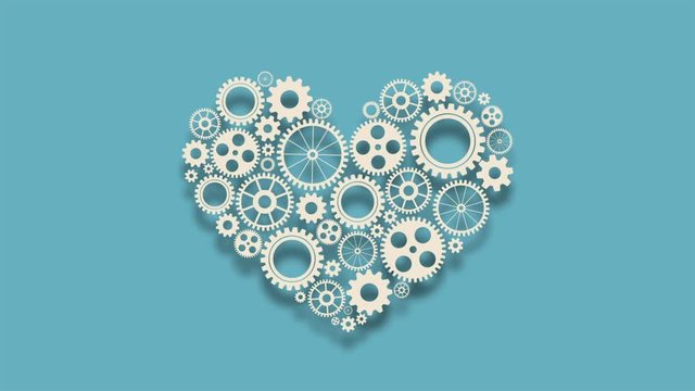 Heart with gears