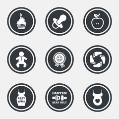 Pregnancy, maternity and baby care icons.