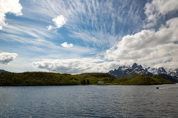 Trollfjord in Lofoten Islands, Norway.
