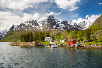 Trollfjord in Lofoten Islands, Norway.