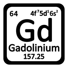 Periodic table element gadolinium icon.