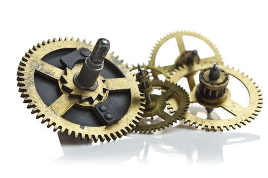 clockwork gears isolated on white