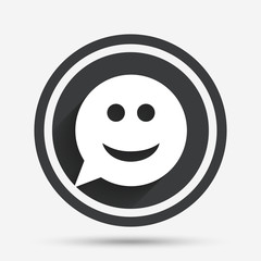 Fototapeta premium Smile face sign icon. Smiley symbol.