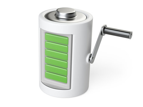 Battery with the handle  for rotation and charge.